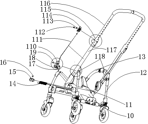 Folding baby carriage and method