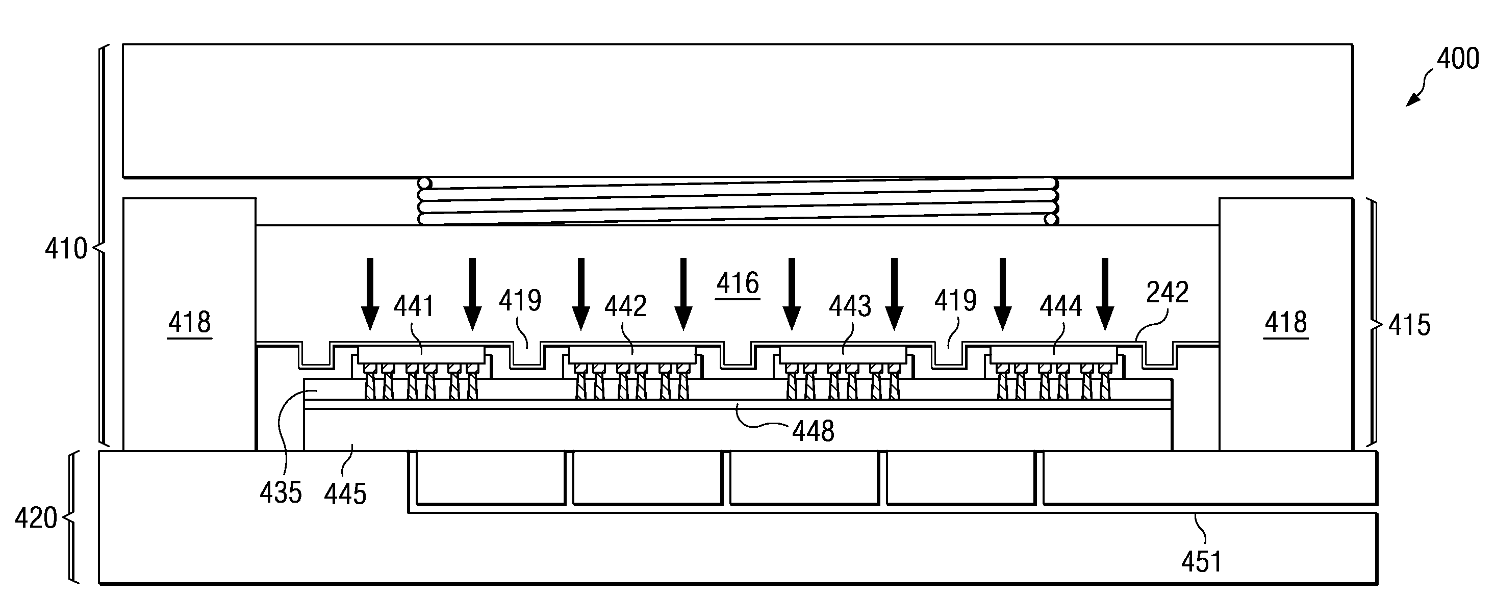 Combined metallic bonding and molding for electronic assemblies including void-reduced underfill