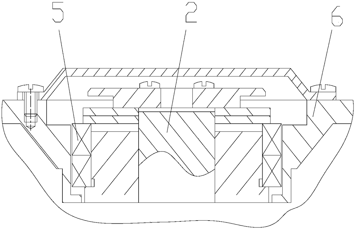 A rotating device for axially floating and radially preloading and fixing a rotating body where an inertial element is located