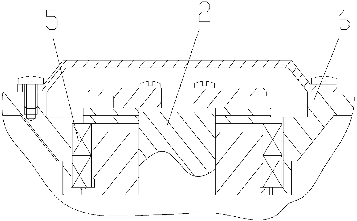 A rotating device for axially floating and radially preloading and fixing a rotating body where an inertial element is located