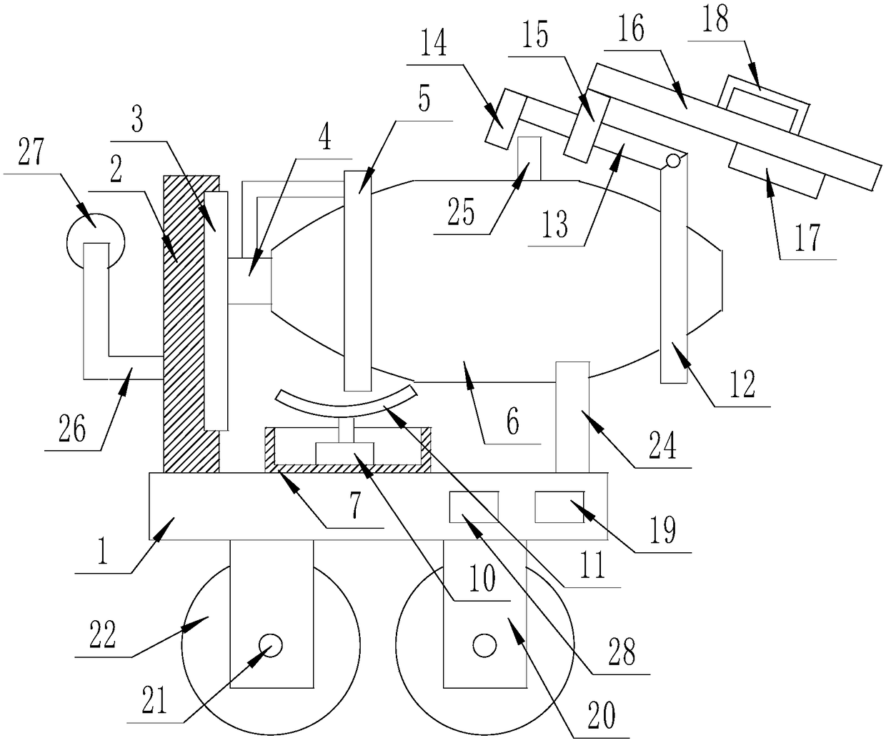 Stirring device for building construction