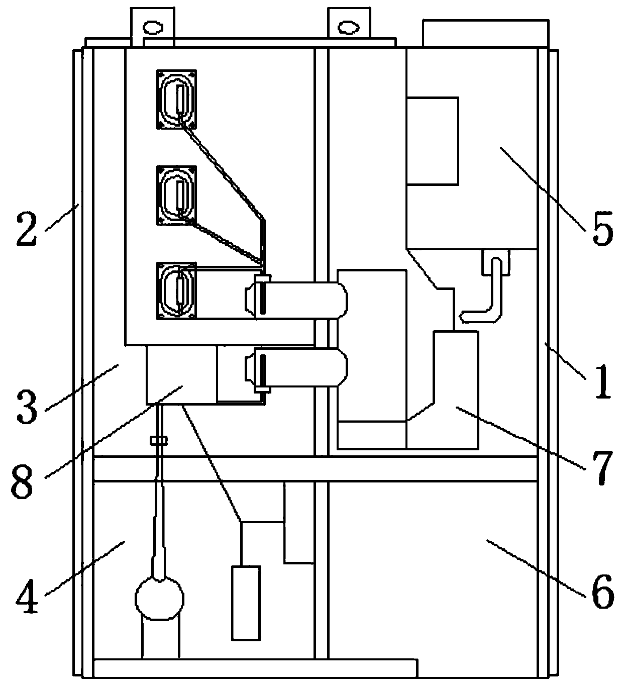 Power electrical switch cabinet with short-circuit protection function