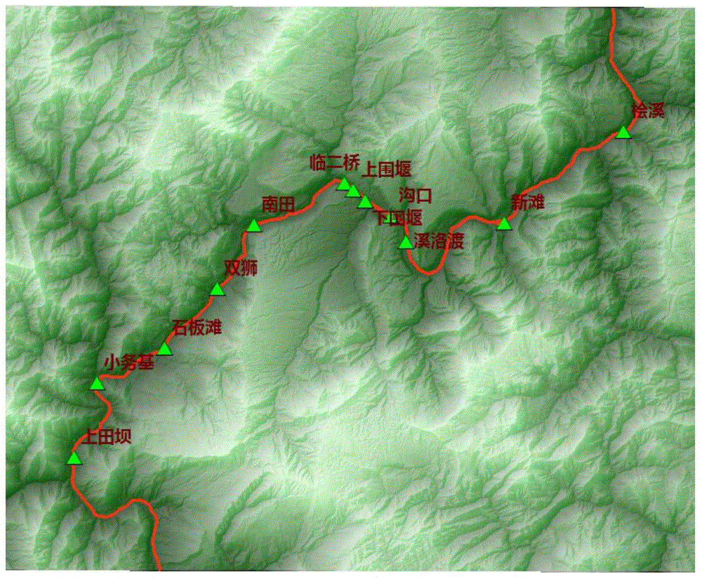 Riverway flood inundation simulation method based on water level monitoring data