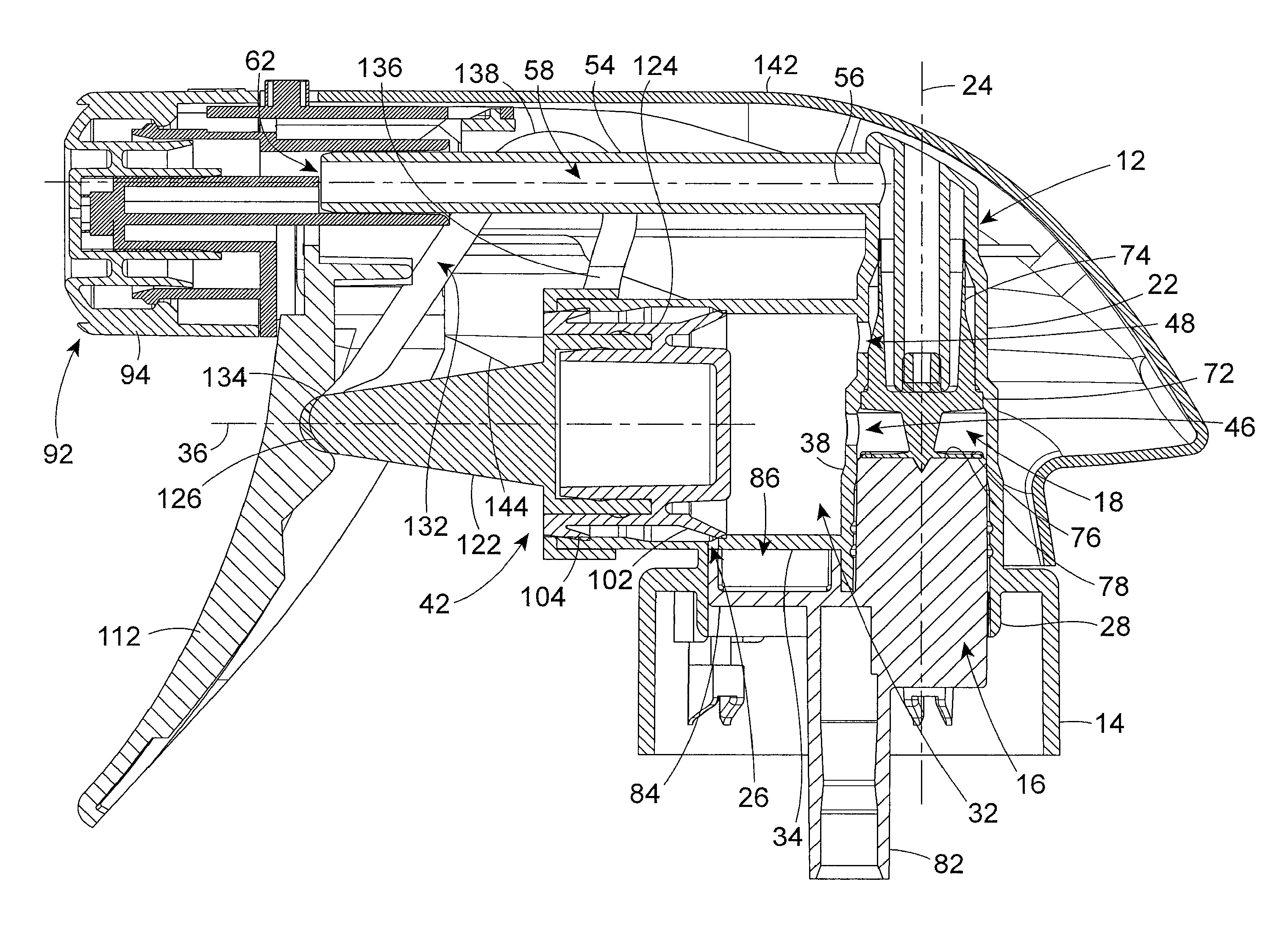 Trigger forward pivot limit for a trigger sprayer