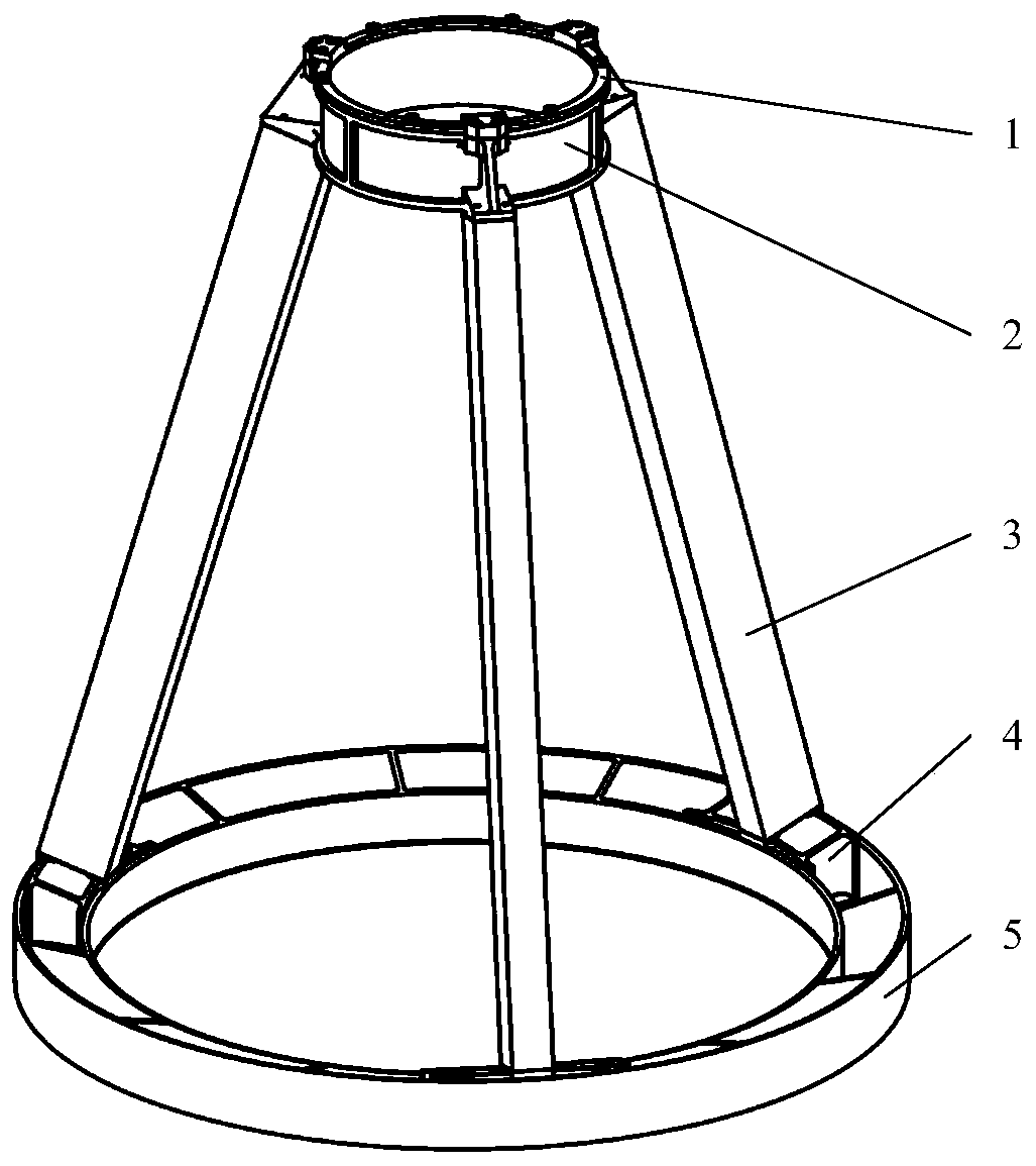 Push-condensing integrated high-resolution space optical load ultra-light carbon fiber truss support structure