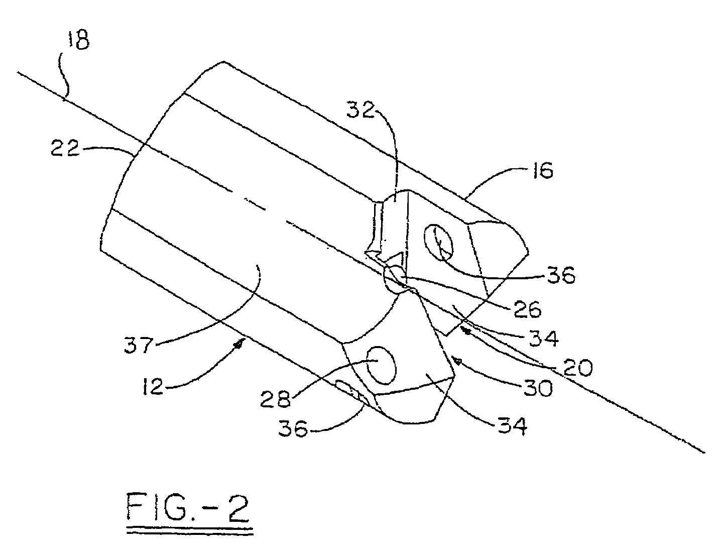 Drill insert geometry having V-notched web