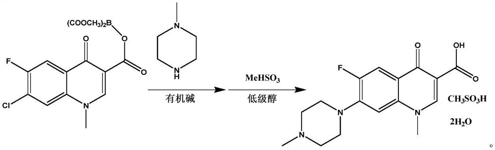 Synthesis method and application of pefloxacin mesylate