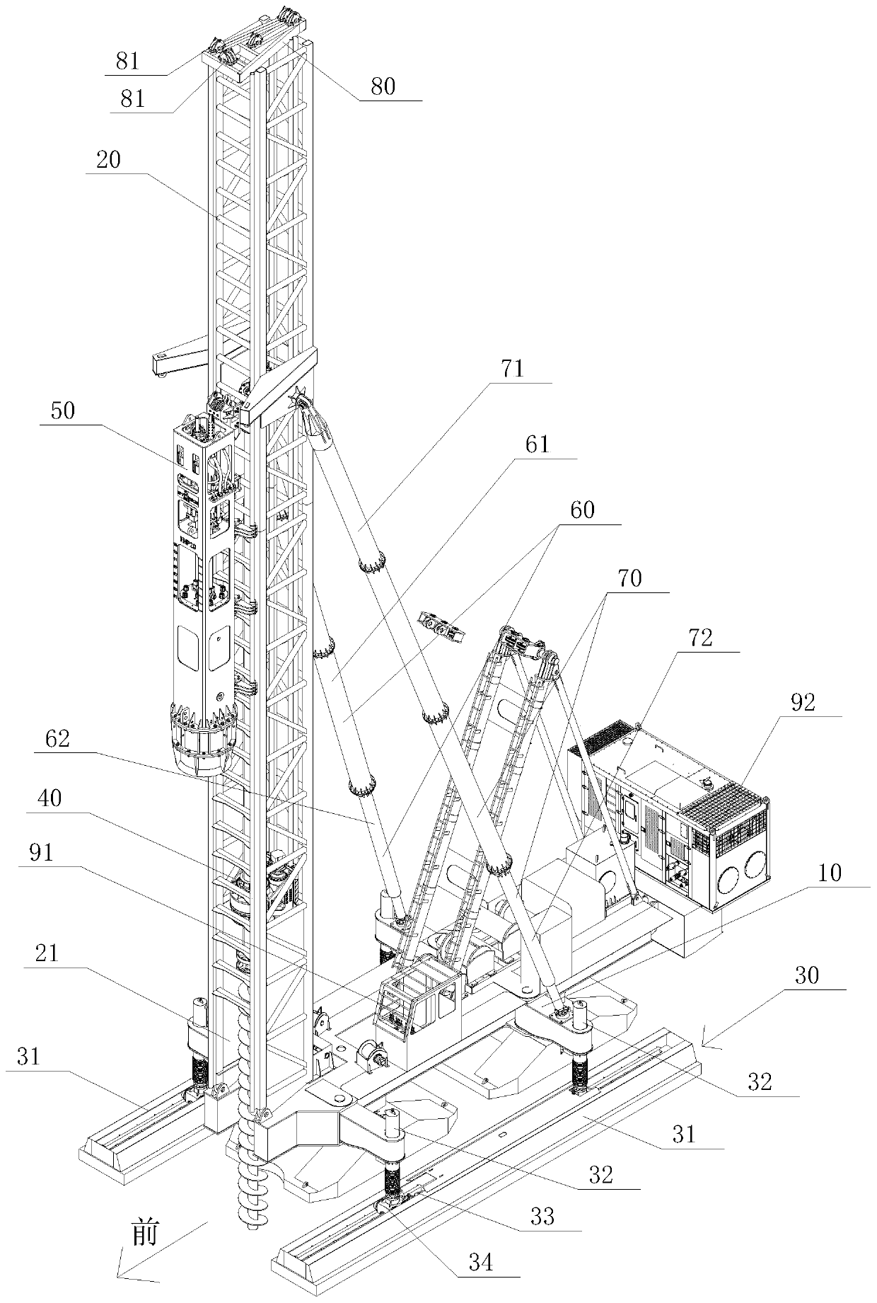 Construction method of big-diameter PHC prefabricated pipe pile and piling machine for implementing method