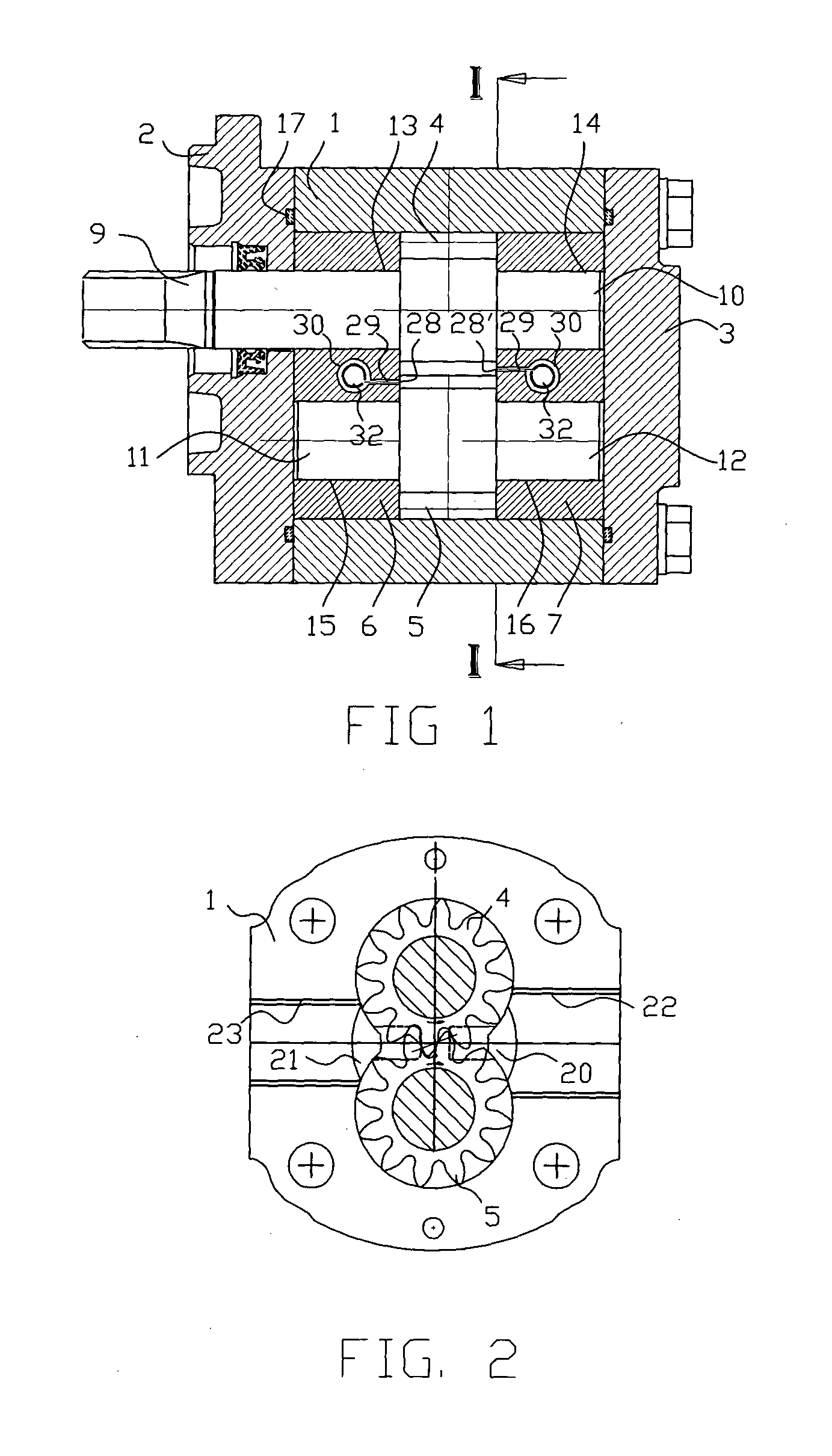 A silent gear pump or motor suppressing troubles of trapping fluid