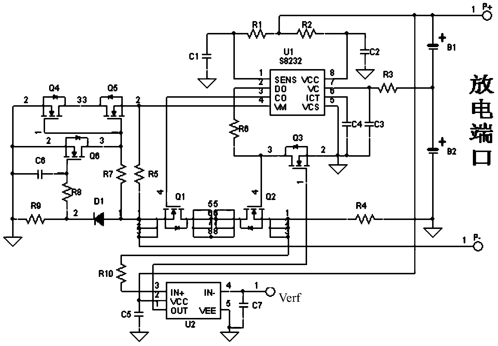 Cell discharge overcurrent protection circuit and cell discharge overcurrent protection method