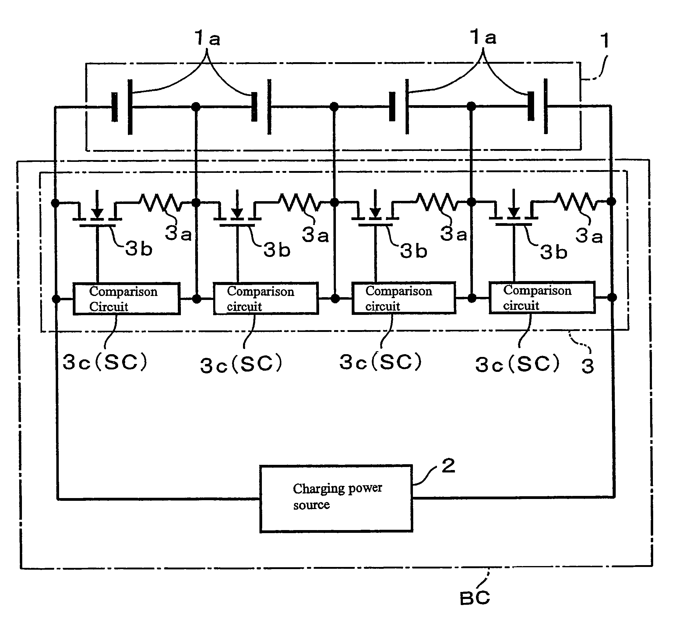 Device for balancing cell voltage for a secondary battery