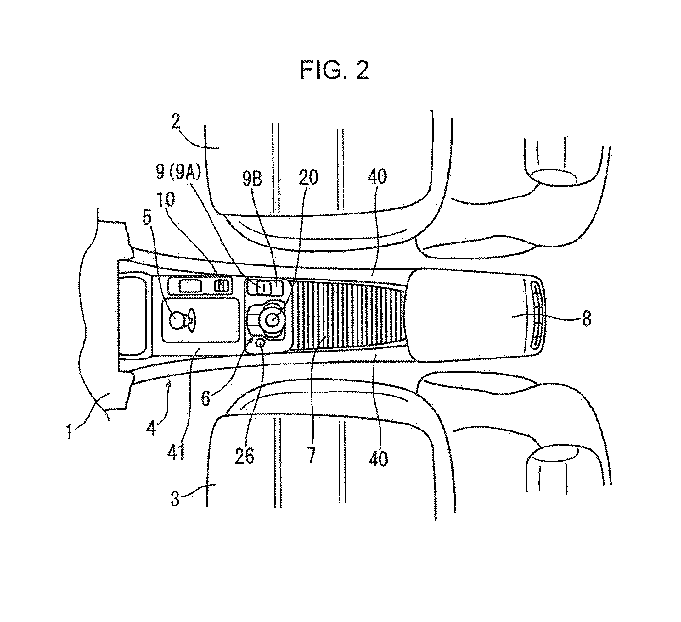 Center console structure of vehicle