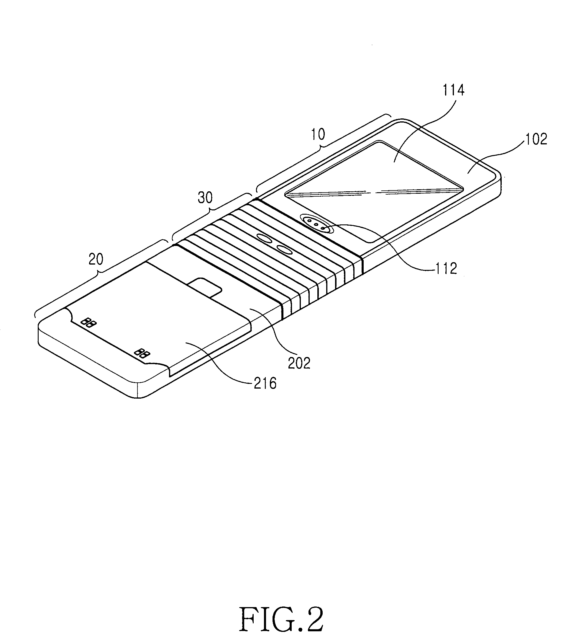 Slide-type portable terminal using flexible material