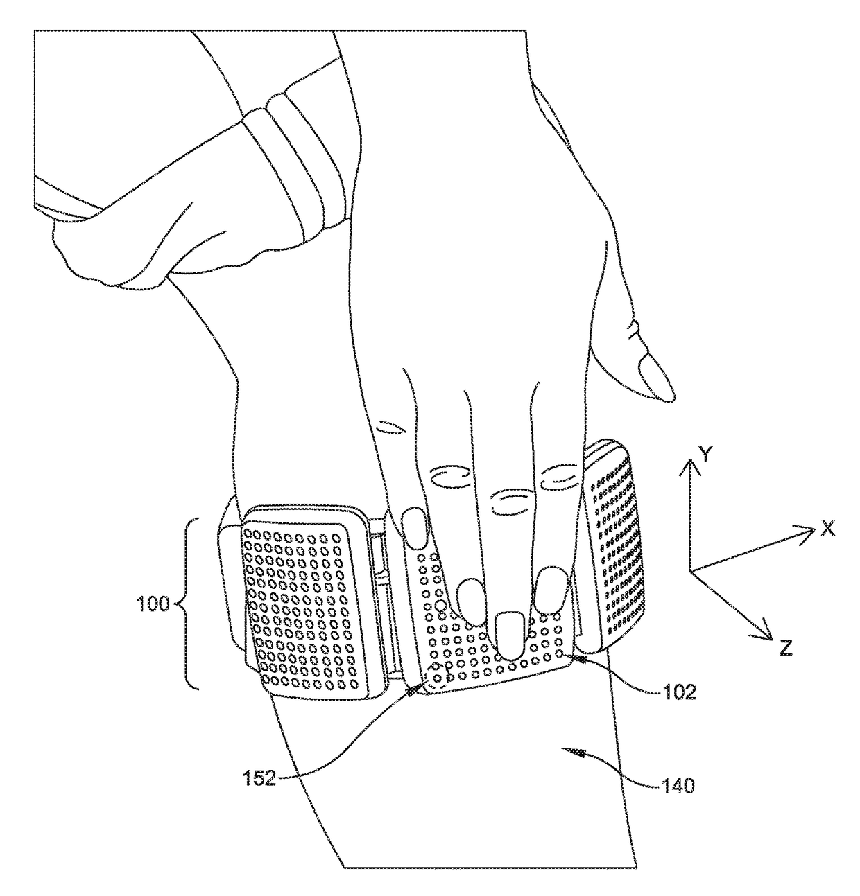 Transcutaneous electrical nerve stimulator with user gesture detector and electrode-skin contact detector, with transient motion detector for increasing the accuracy of the same