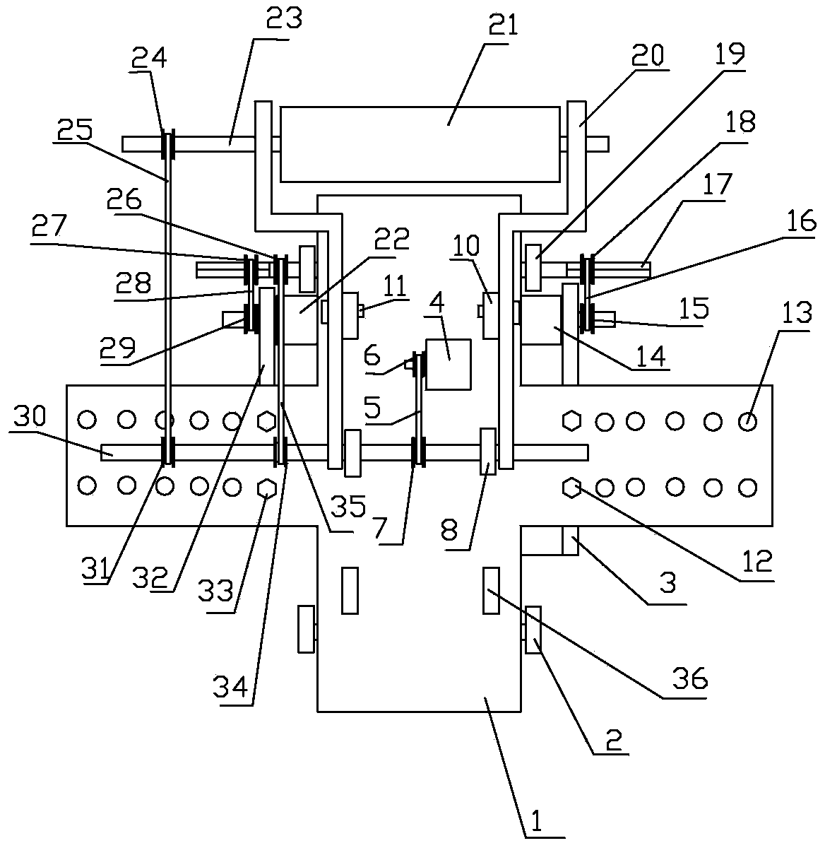 Vertical H-shaped steel four-face rust removal device