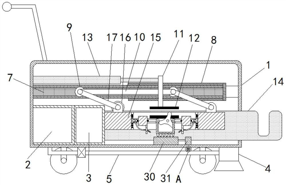 A device for cleaning urban road garbage