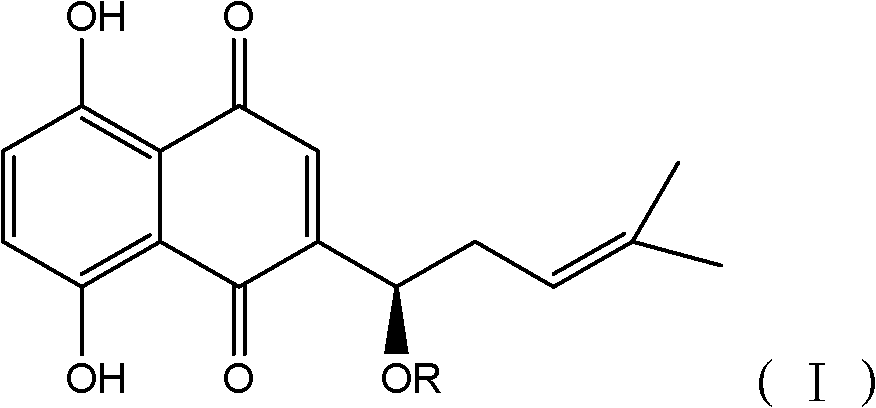 Application of alkannin glucoside to preparation of pyruvate kinase inhibitor