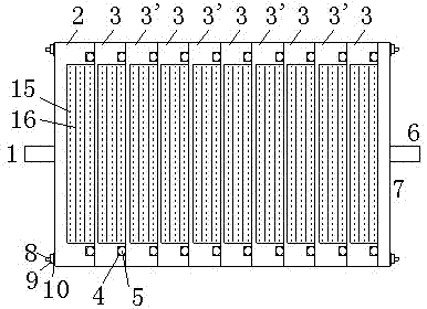 Electrochemical degradation device in modularized serial connection