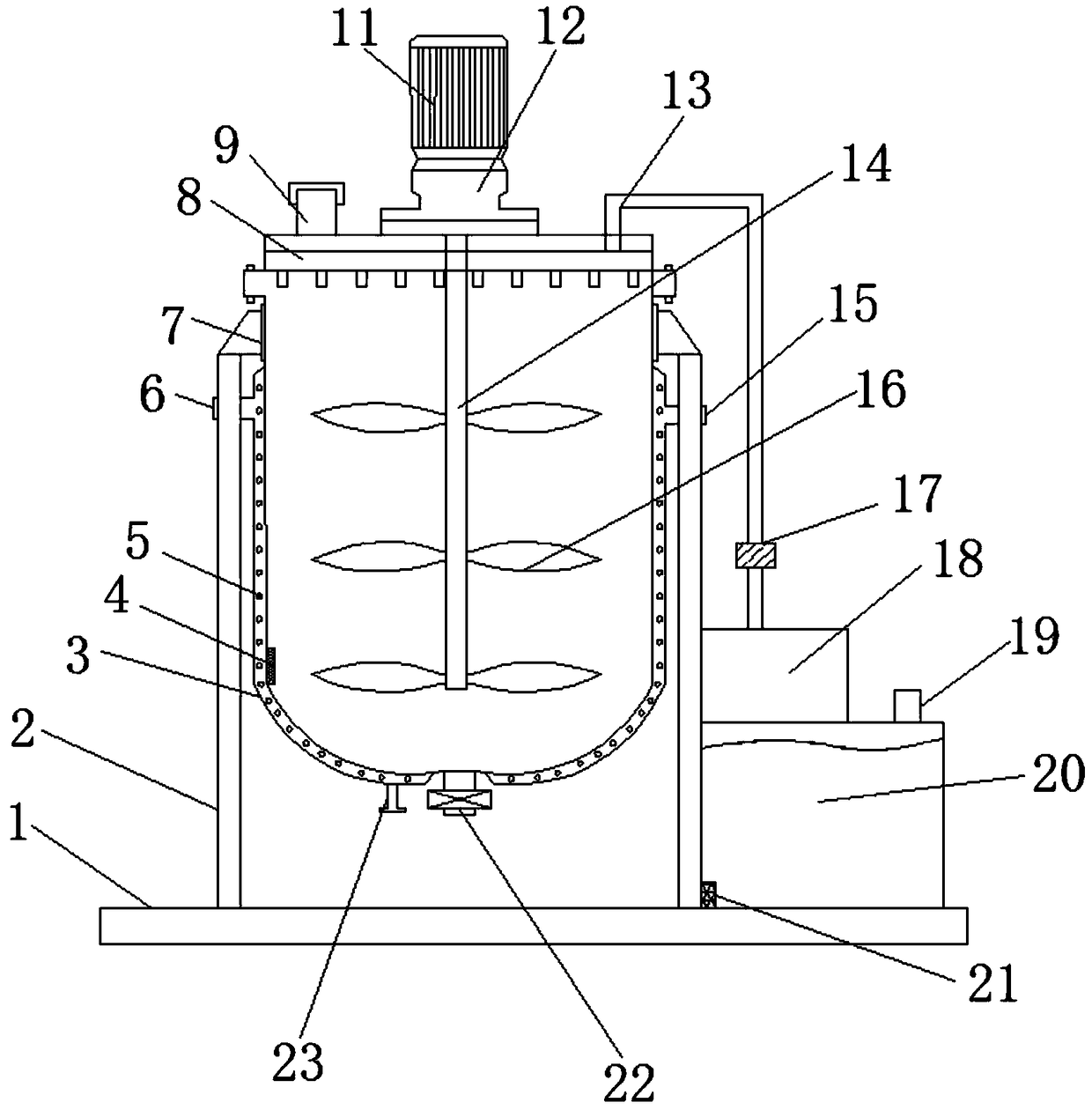 Conveniently temperature-adjustable reaction device for chemical industry production