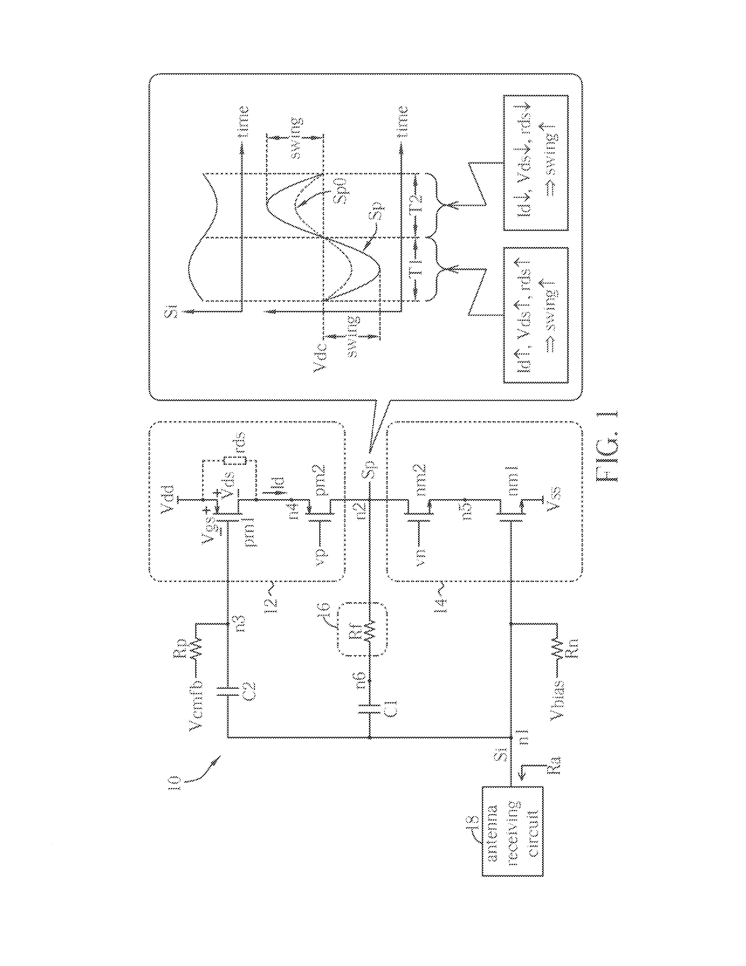 Amplifier for wireless receiver and associated method