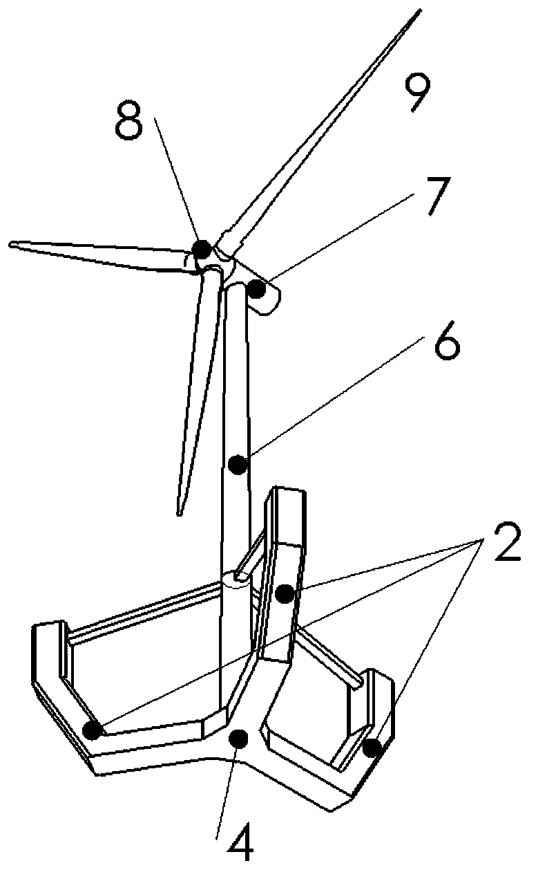 Novel high-stability semi-submersible fan foundation and design method thereof