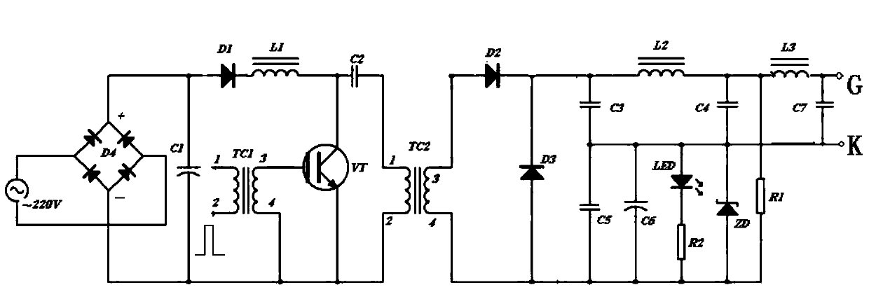 Driving source for hydrogen thyratron control grid