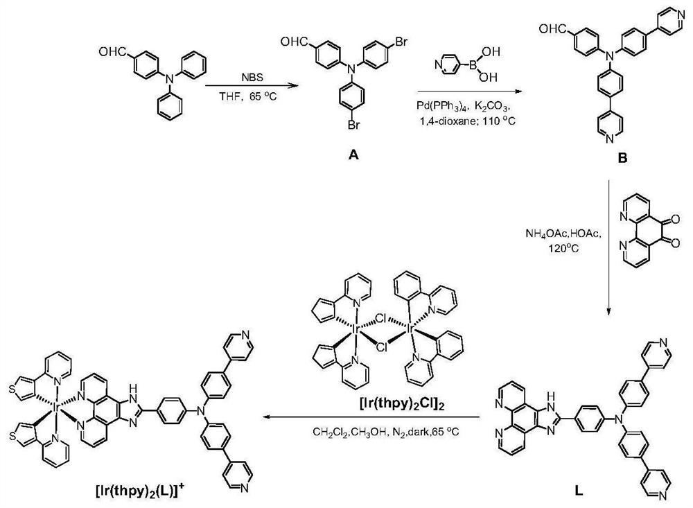 Metal iridium (III) complex as well as preparation method and application thereof