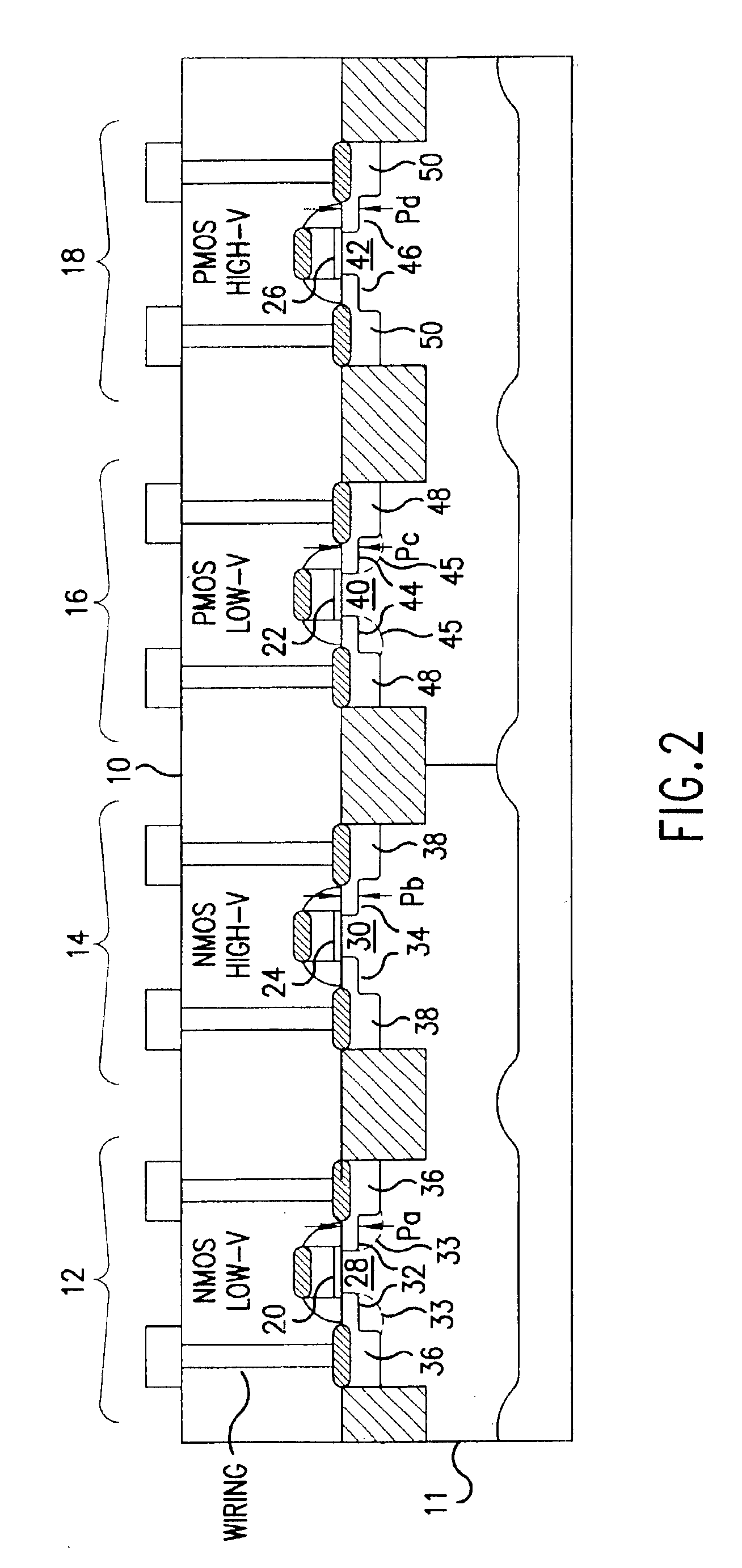 Low volt/high volt transistor