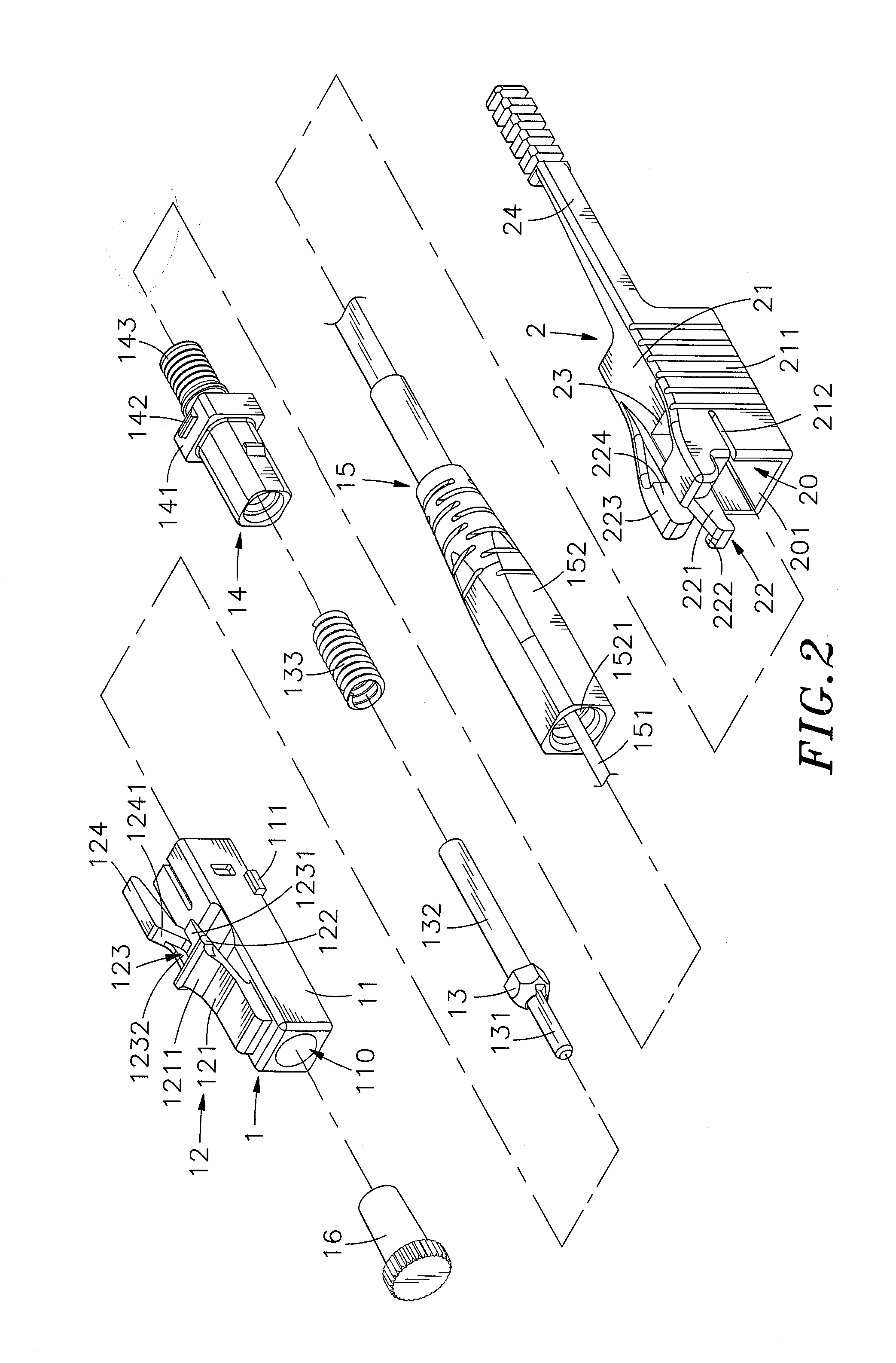 Push-pull type fiber optic connector assembly