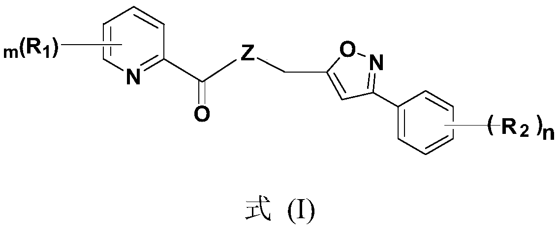 Pyridine-2-formic acid derivate and preparation method and application thereof