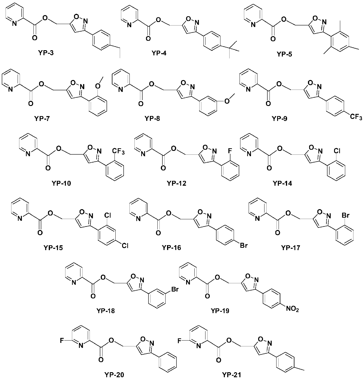 Pyridine-2-formic acid derivate and preparation method and application thereof