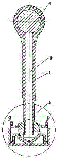 Automatic centering piston connecting rod assembly used for refrigeration compressor