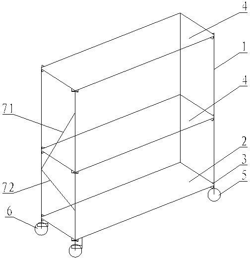 Portable folding goods shelf