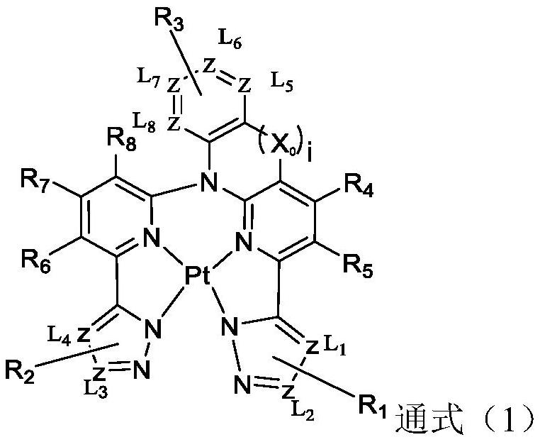 A kind of organic electroluminescent material containing metal platinum and its application