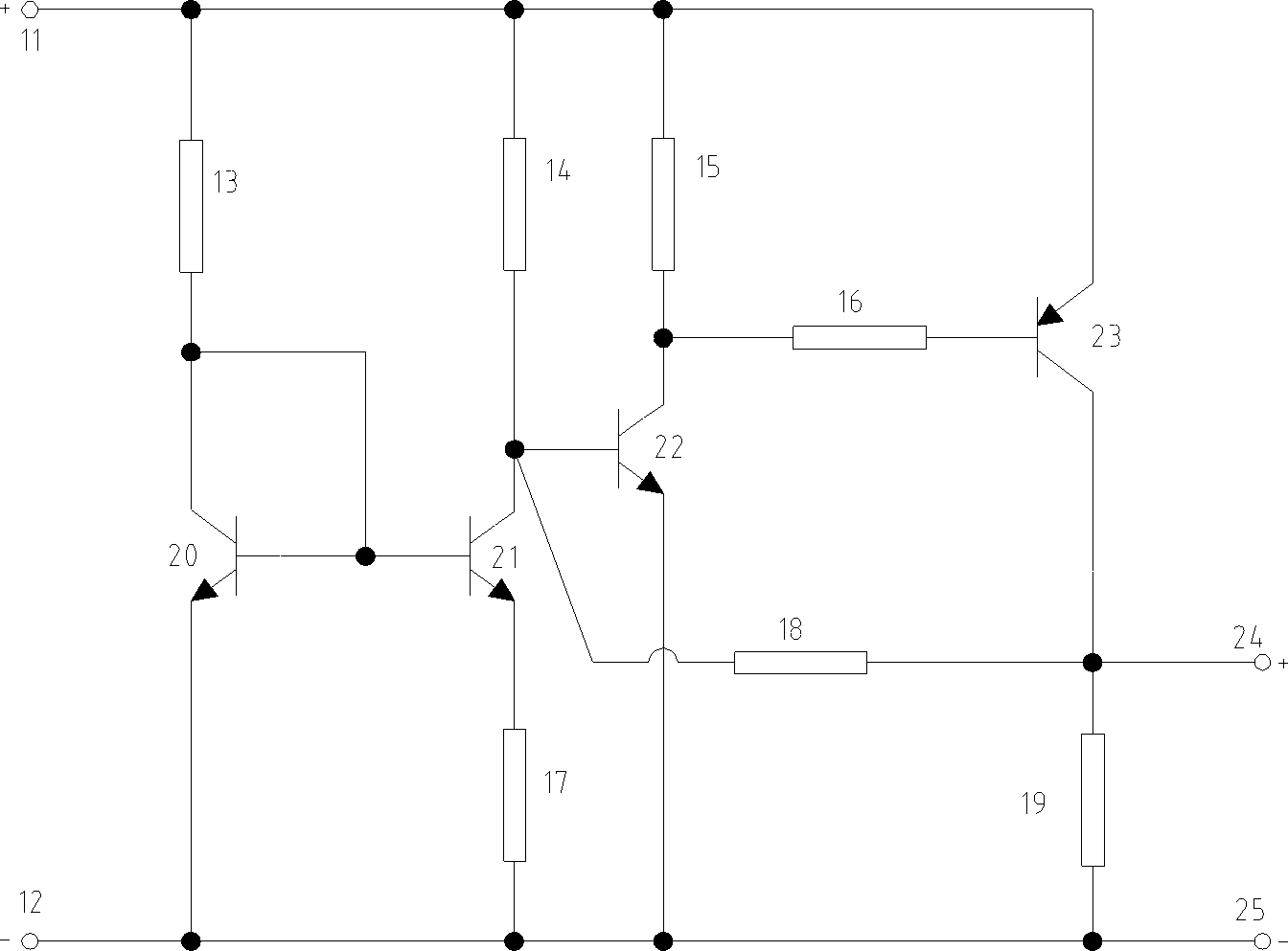 A two-port input control circuit with Schmitt characteristics to suppress temperature drift