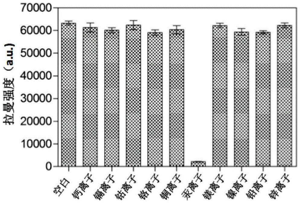 Preparation method and application of mercury ion probe