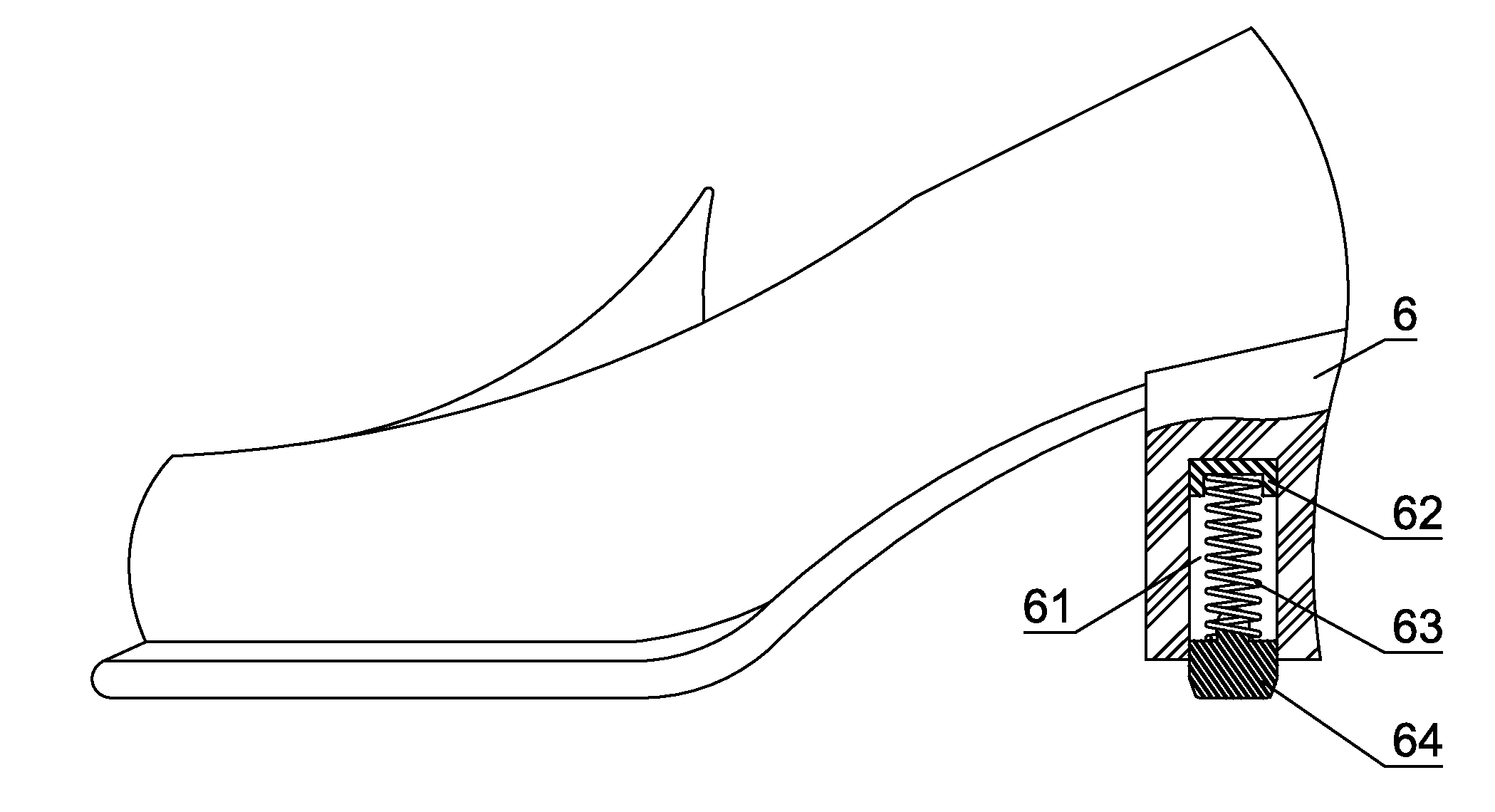 Elastic Heel of The High-Heeled Shoes