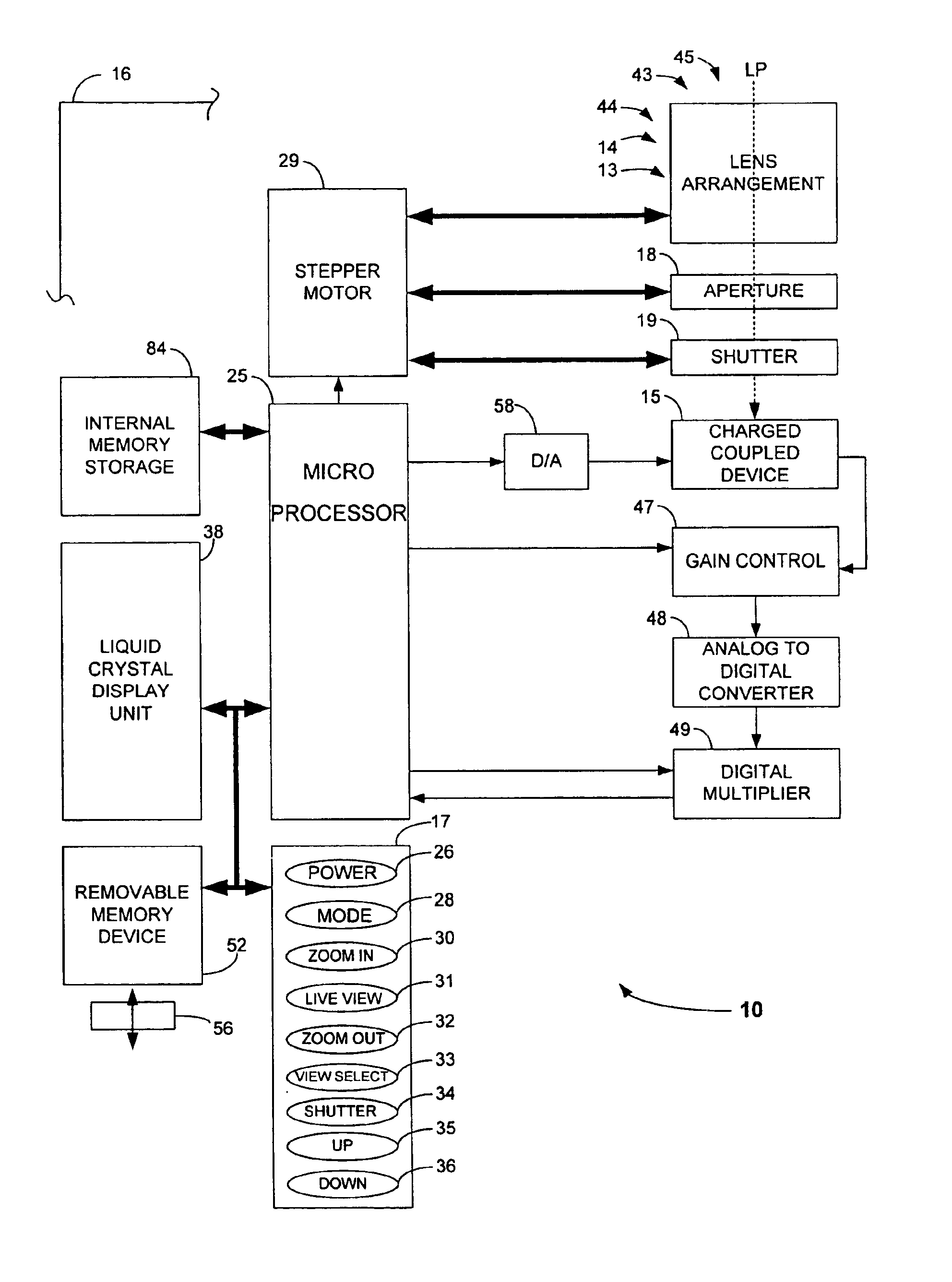 Digital camera and method of using same to view image in live view mode