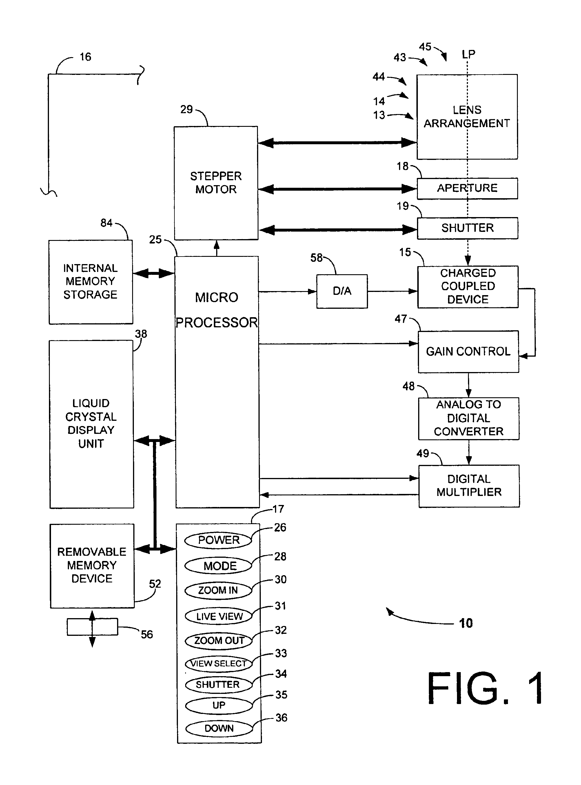 Digital camera and method of using same to view image in live view mode