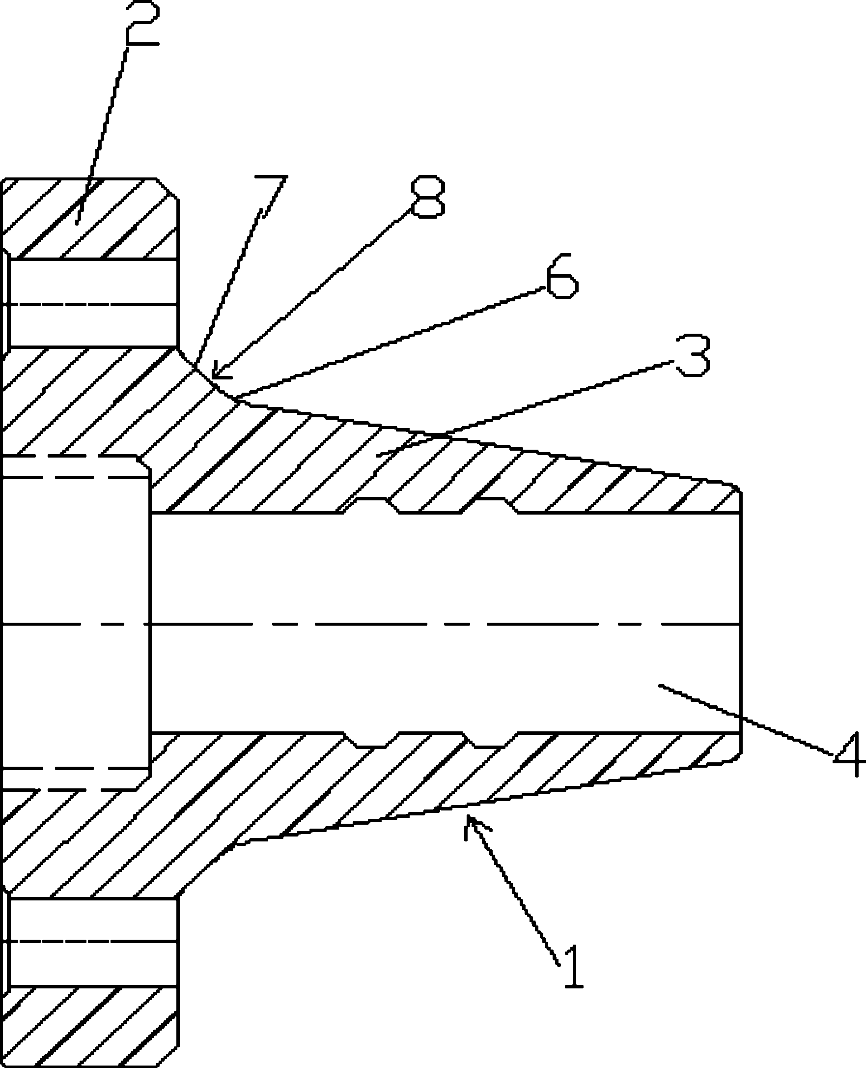 High-strength hot nozzle flow guide sleeve