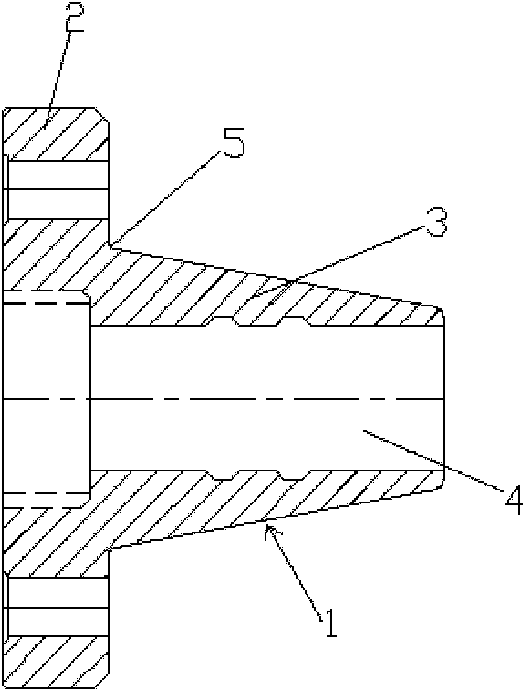 High-strength hot nozzle flow guide sleeve