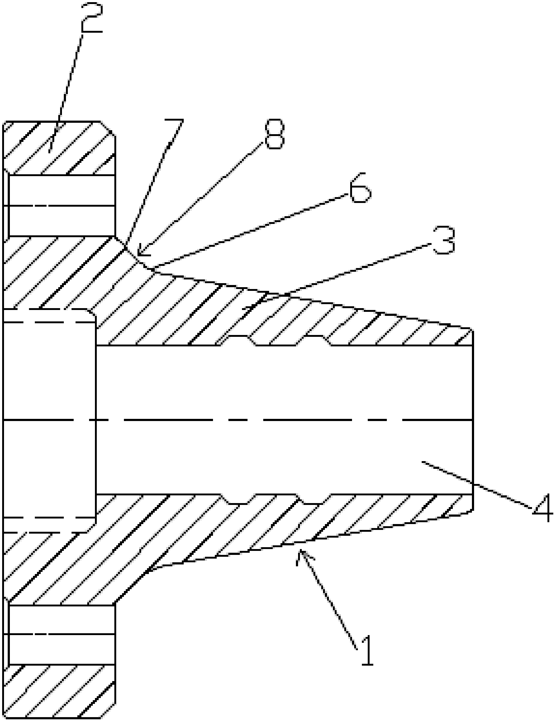 High-strength hot nozzle flow guide sleeve