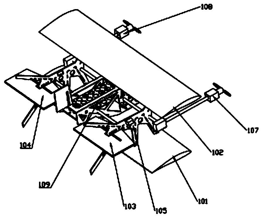 Novel vector thrust misalignment double-wing tailstock type vertical take-off and landing unmanned aerial vehicle