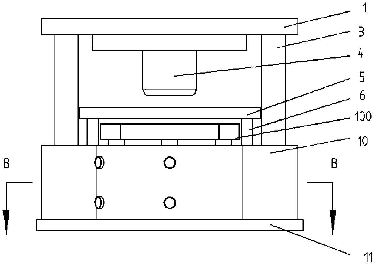 A tailor-welded blank hydraulic block-blanking forming device and forming method thereof