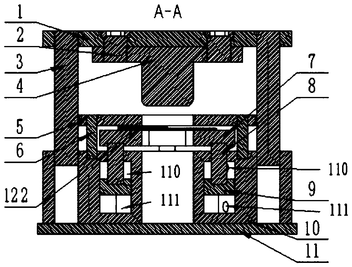 A tailor-welded blank hydraulic block-blanking forming device and forming method thereof