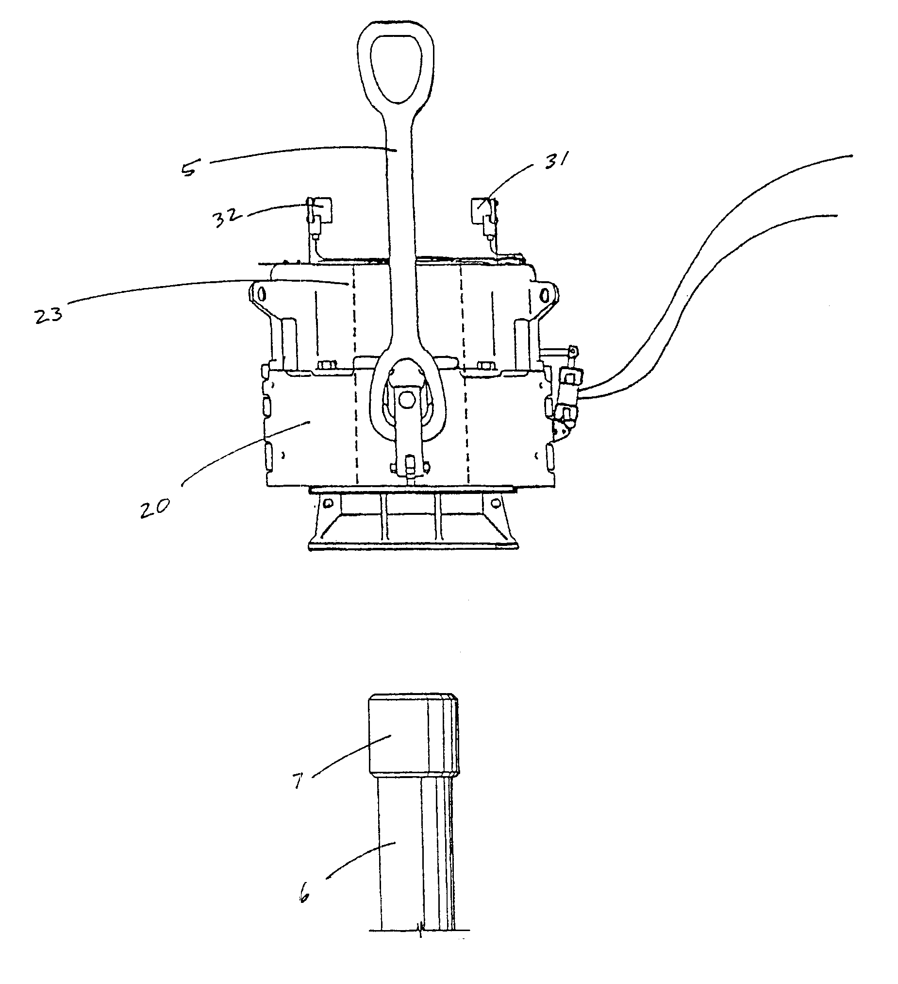 Remote sensor for determining proper placement of elevator slips