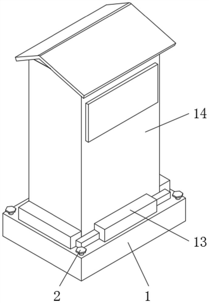 Outdoor assembly adjustable waterproof supporting base for communication cabinet