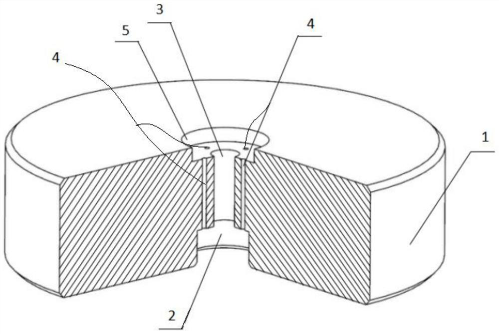 Small hole throttling static pressure thrust gas bearing with accompanying throttling holes