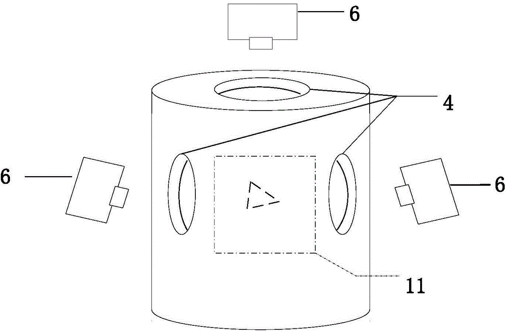 Experiment measurement method and device for laser and space debris mutual effect