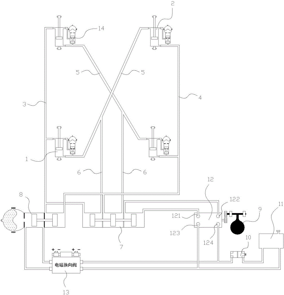 Multifunctional hydraulic interconnected suspension system